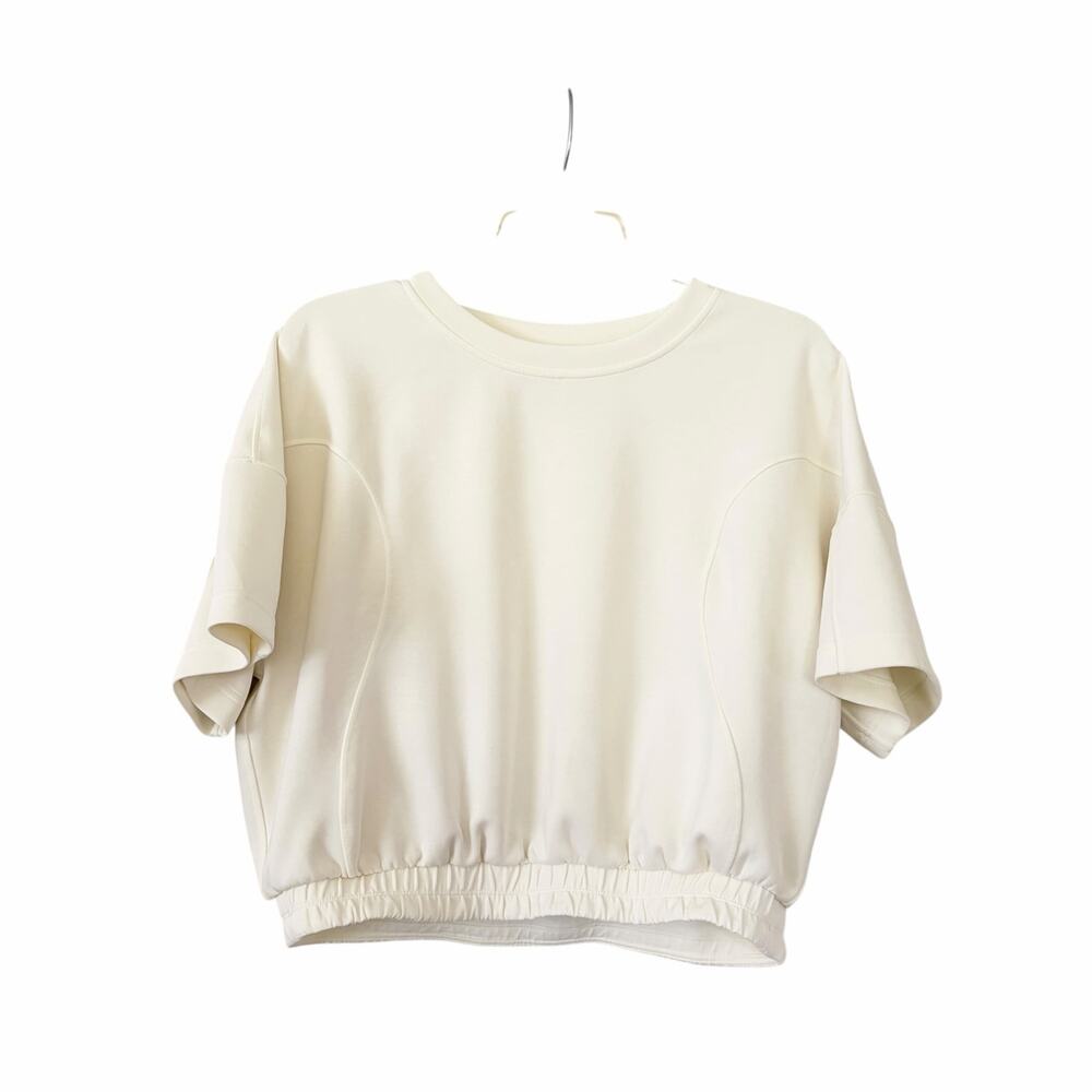 Lululemon Scuba Cropped Sweatshirt Cream 12 Old Money Athleisure Chic